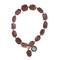 John Bead Jasper Brown Natural Stone Stretch Bracelet with Flower Charm